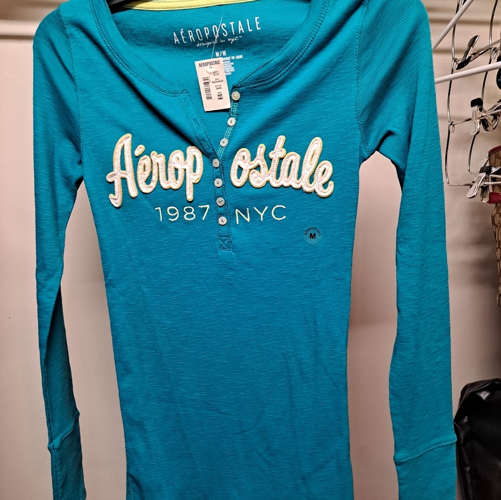 Aeropostale Turquoise Long Sleeve Top
